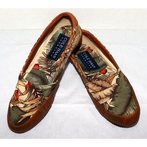 COLE HAAN Sporting Tropical Print Canvas Cloth Rubber Slip-On Loafer Shoe Size 7